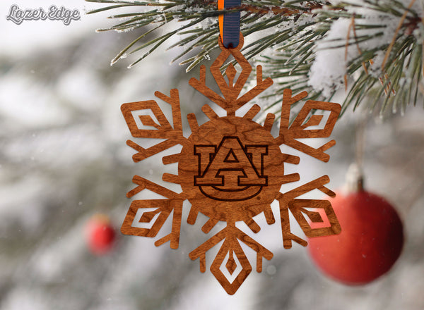 Auburn Ornament Auburn AU Block Letters on Snowflake