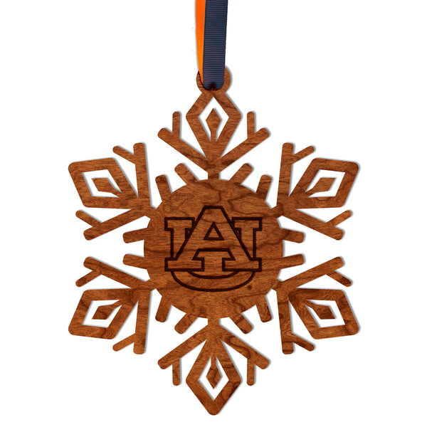 Auburn Ornament Auburn AU Block Letters on Snowflake