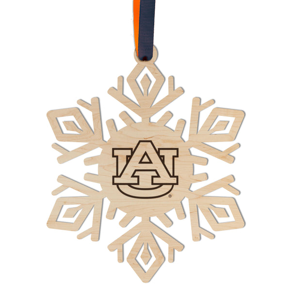 Auburn Ornament Auburn AU Block Letters on Snowflake