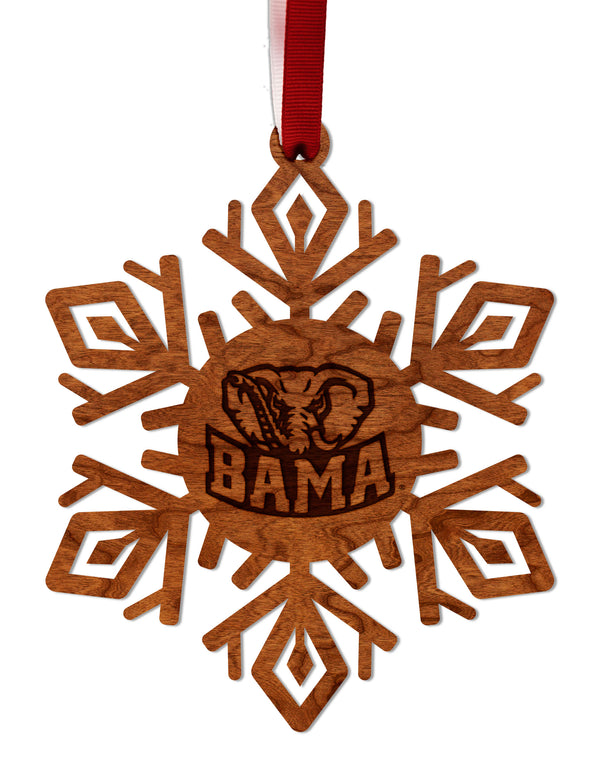 Alabama University Ornament Big Al Snowflake