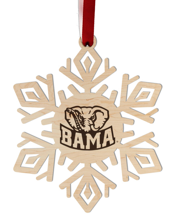 Alabama University Ornament Big Al Snowflake