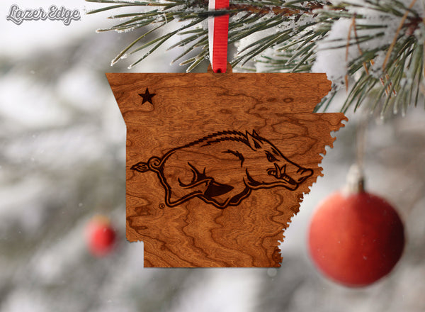 Arkansas Ornament Razorback on State