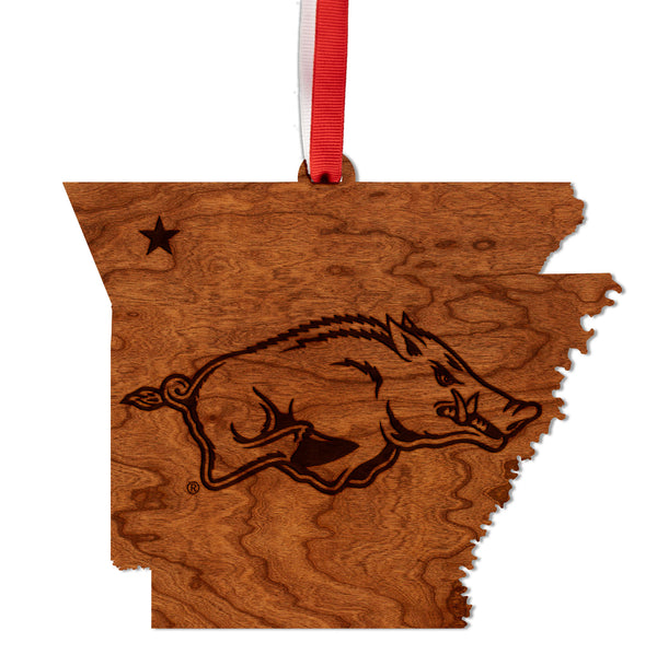 Arkansas Ornament Razorback on State