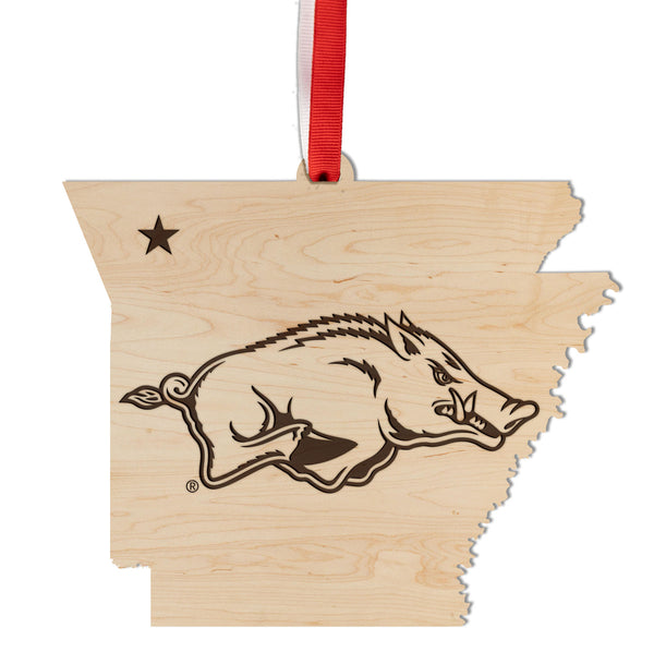 Arkansas Ornament Razorback on State