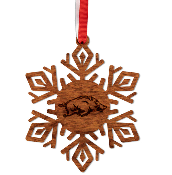 Arkansas Ornament Razorback Snowflake