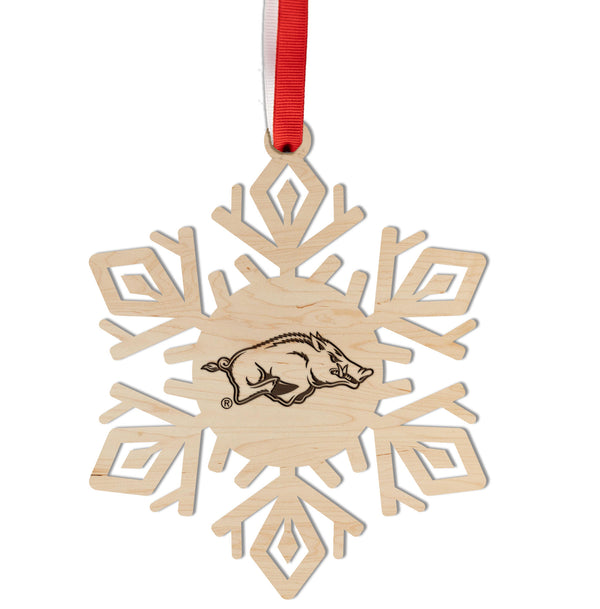 Arkansas Ornament Razorback Snowflake