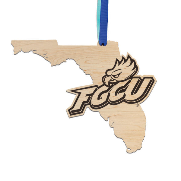 Florida Gulf Coast University Ornament Logo on State