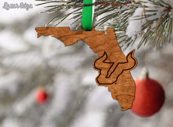 USF (South Florida) Ornament Bull Head on State