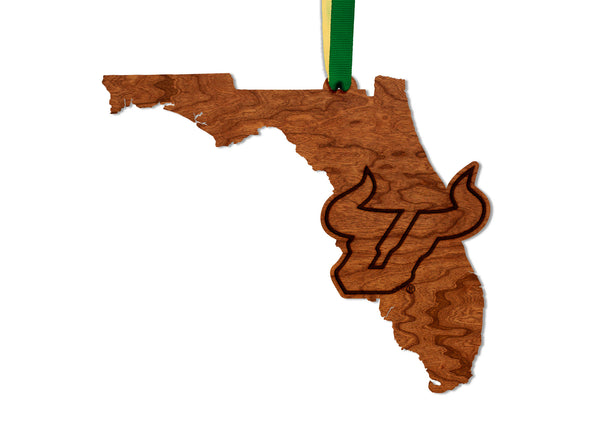 USF (South Florida) Ornament Bull Head on State