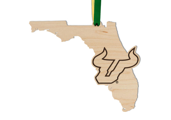 USF (South Florida) Ornament Bull Head on State