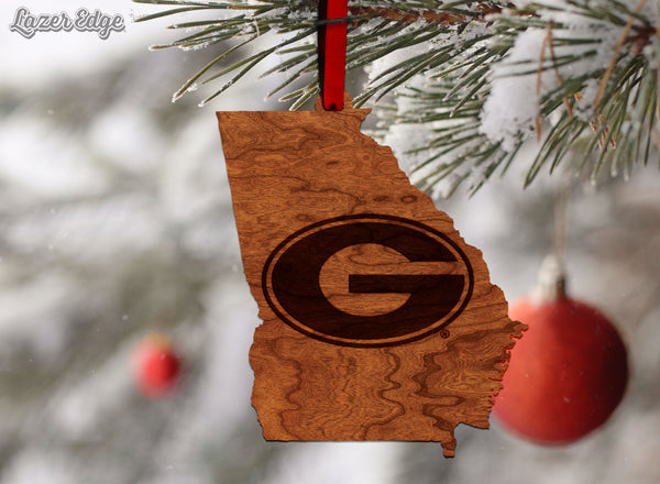 Georgia Ornament University of Georgia Athletic Primary Mark on State