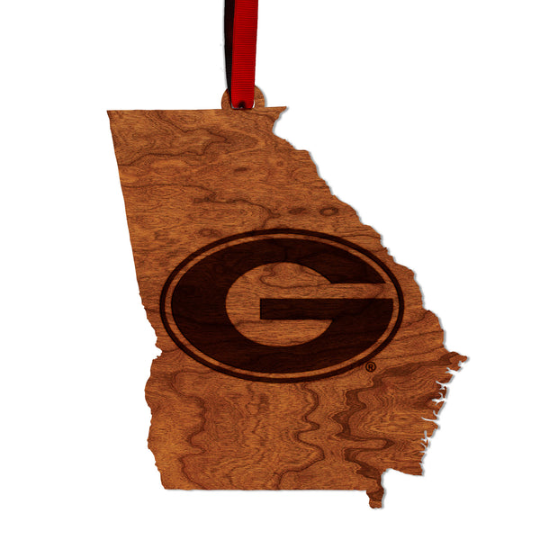 Georgia Ornament University of Georgia Athletic Primary Mark on State