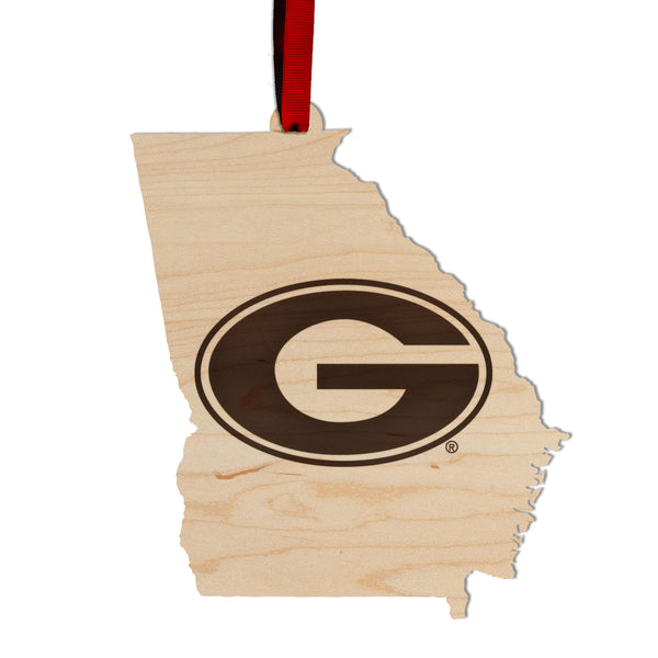 Georgia Ornament University of Georgia Athletic Primary Mark on State