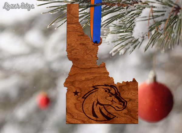 Boise State University Ornament Bronco Head on State