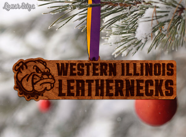 Western Illinois University Ornament Bulldog with Name