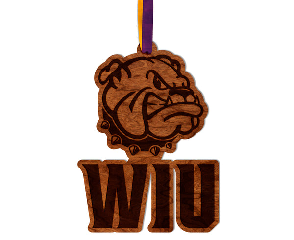 Western Illinois University Ornament Bulldog Head WIU