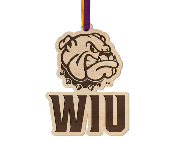 Western Illinois University Ornament Bulldog Head WIU