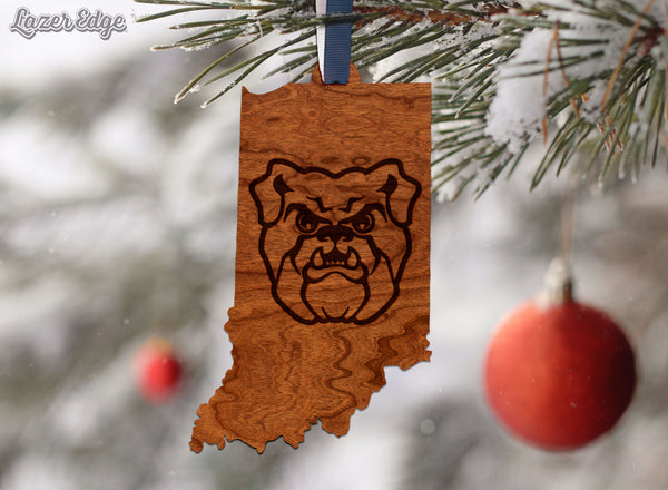 Butler Ornament Logo on State