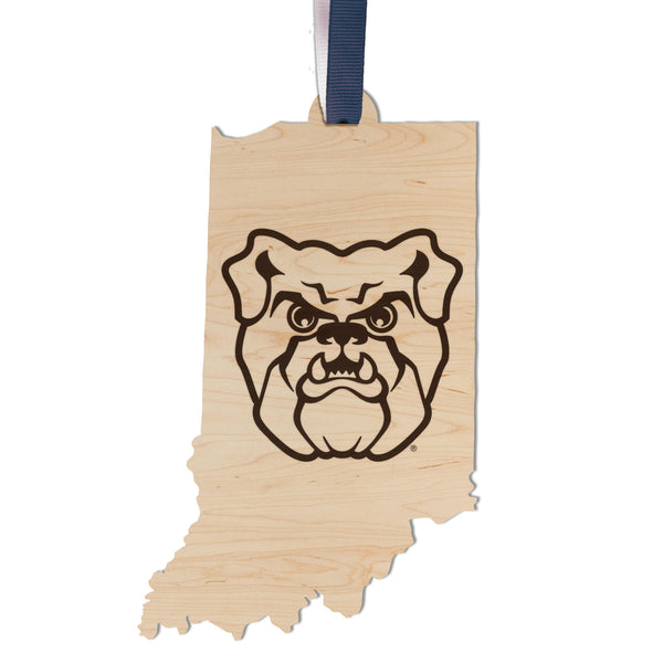 Butler Ornament Logo on State