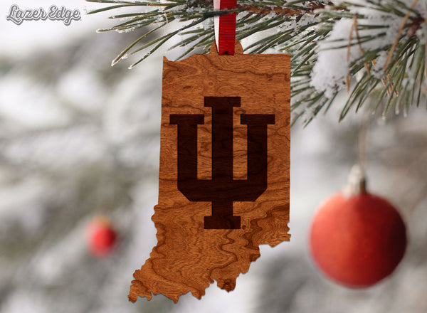 Indiana University Ornament IU on State