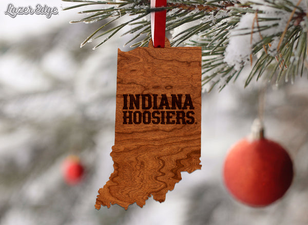 Indiana University Ornament Name on State