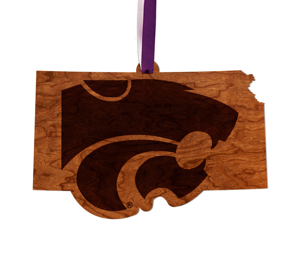 Kansas State University Ornament Wildcat on State