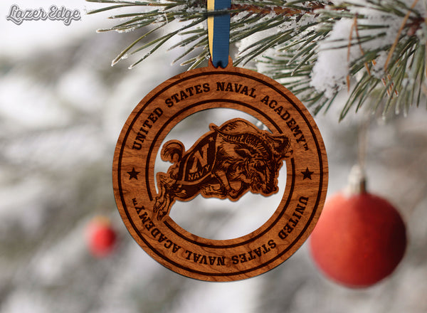 US Naval Academy Ornament Circle Charging Ram