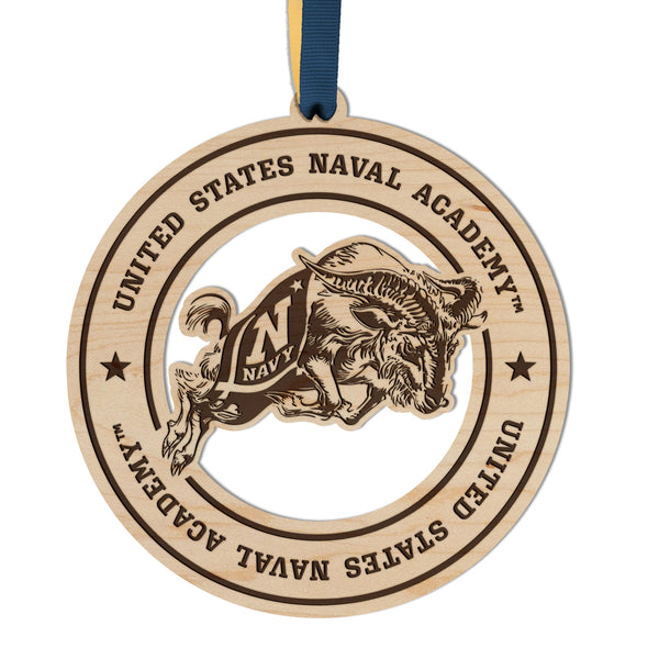 US Naval Academy Ornament Circle Charging Ram