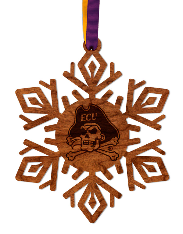 East Carolina University Ornament Jolly Roger Snowflake