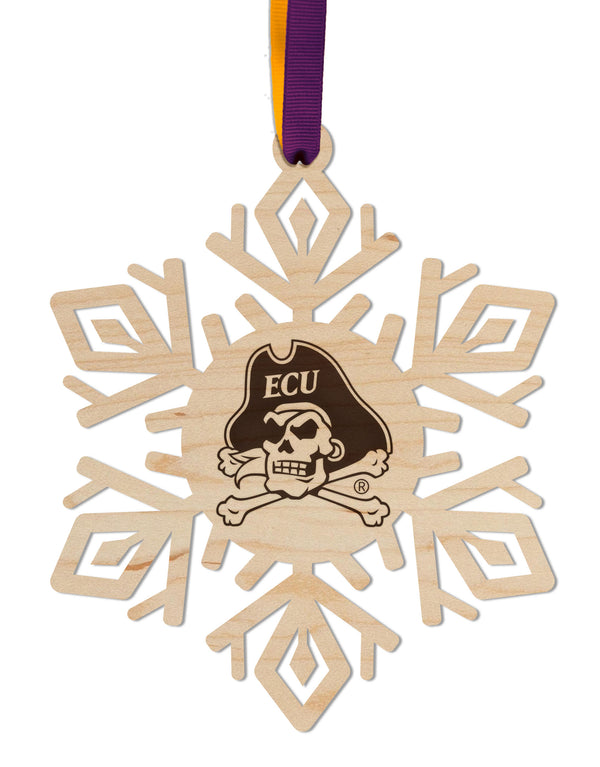 East Carolina University Ornament Jolly Roger Snowflake