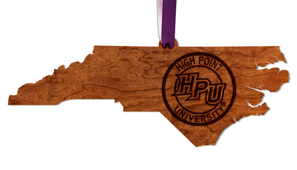 High Point University Ornament HPU on State