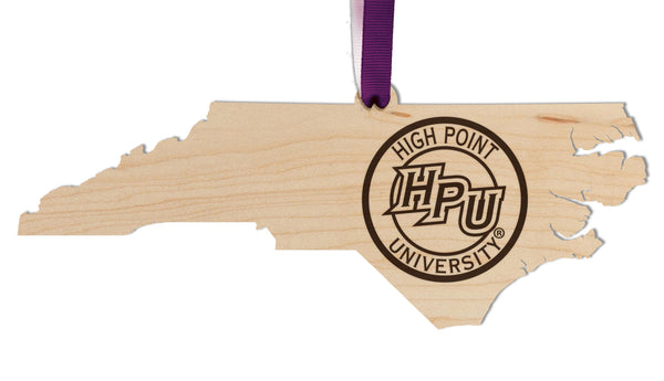 High Point University Ornament HPU on State