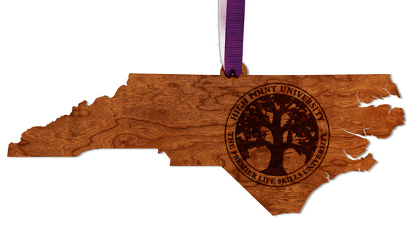 High Point University Ornament Seal on State