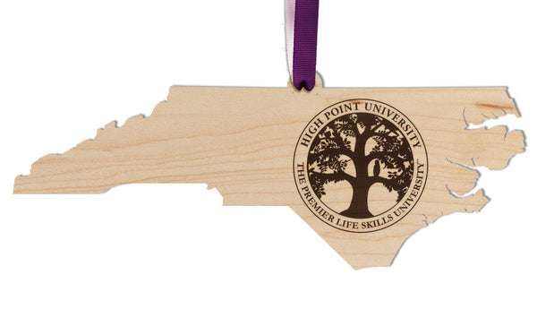 High Point University Ornament Seal on State