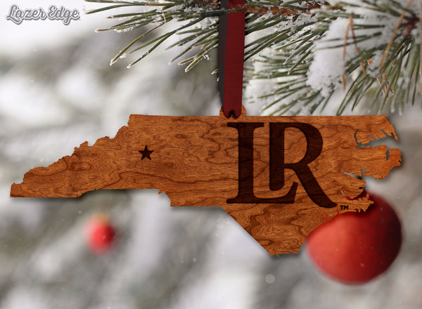 Lenoir Rhyne Ornament LR on State