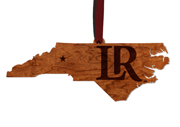 Lenoir Rhyne Ornament LR on State