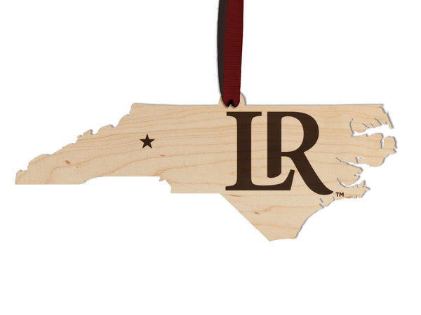 Lenoir Rhyne Ornament LR on State