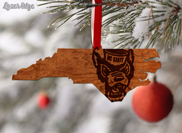 NC State Ornament Tuffy Head on State