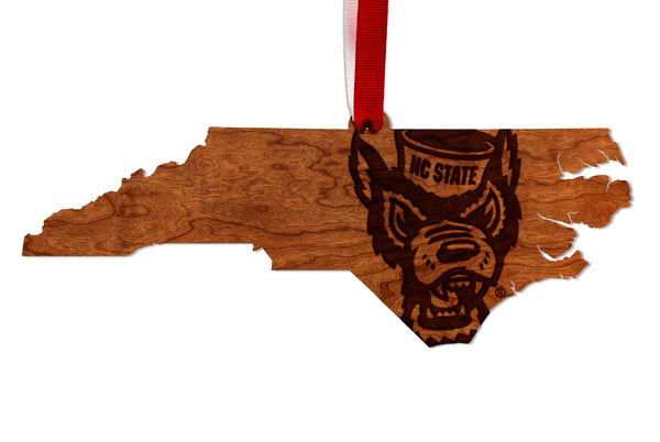 NC State Ornament Tuffy Head on State