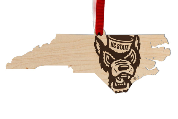 NC State Ornament Tuffy Head on State