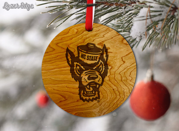 NC State Ornament NCSU TwoSided Unstained