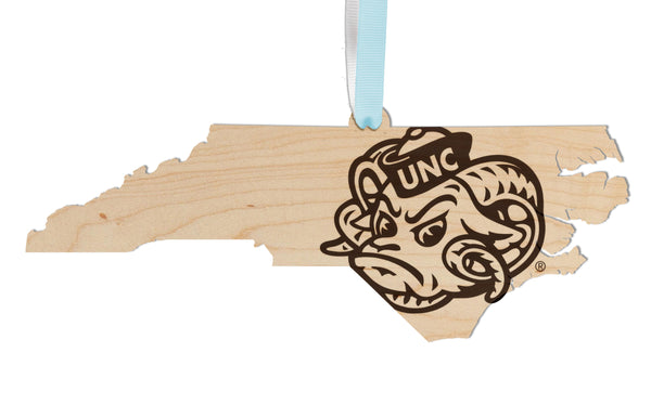 UNC Chapel Hill Ornament Rameses Head on NC