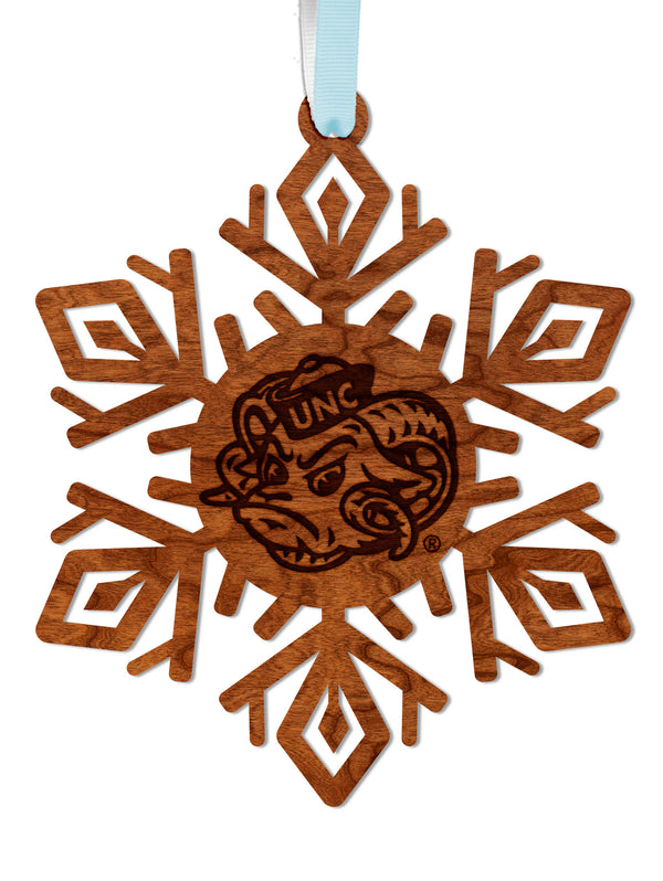 UNC Chapel Hill Ornament Head on Snowflake