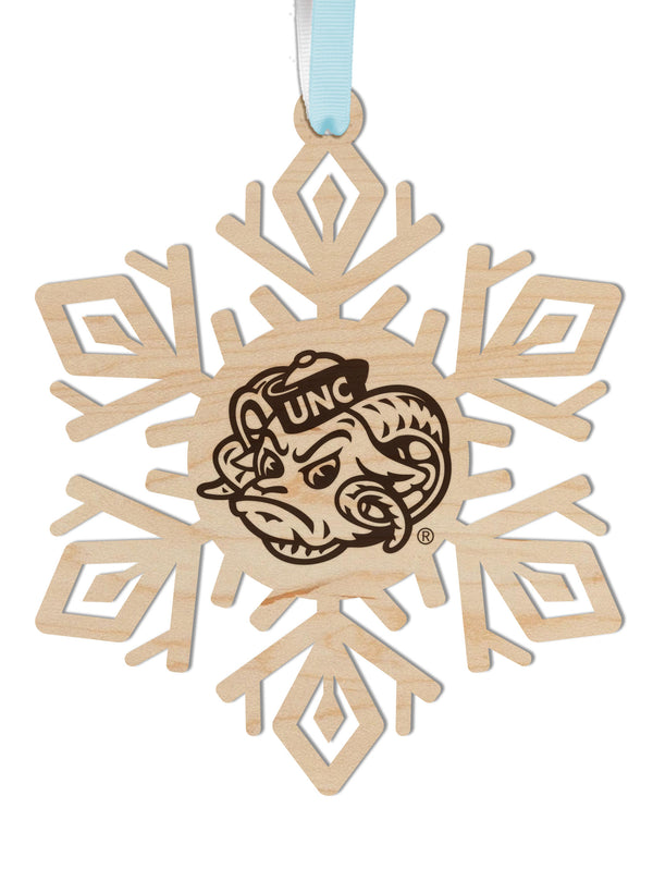 UNC Chapel Hill Ornament Head on Snowflake