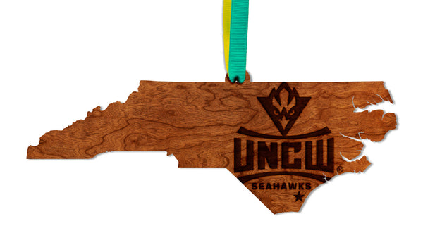 UNC Wilmington Ornament UNCW Logo on State