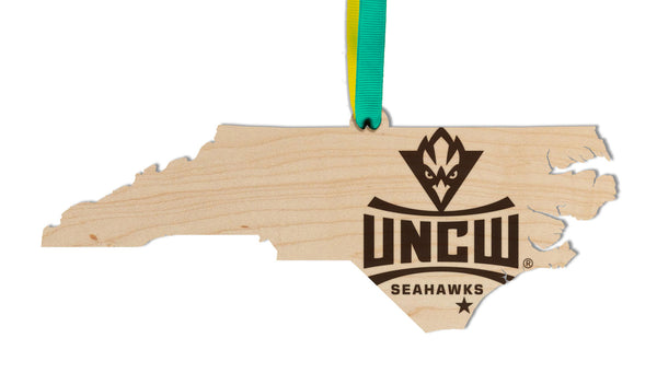 UNC Wilmington Ornament UNCW Logo on State