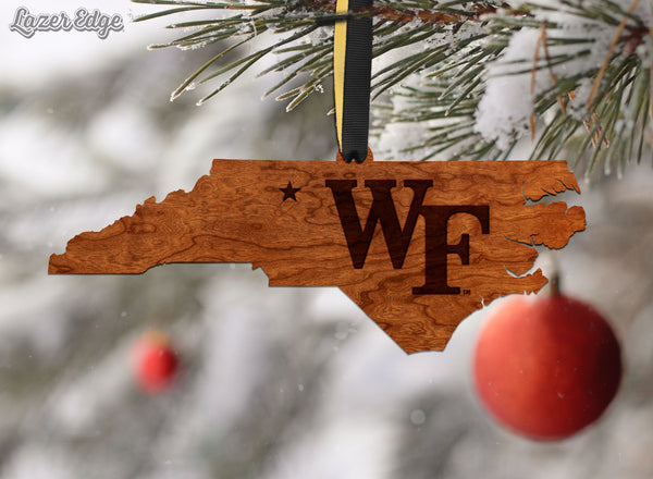 Wake Forest Ornament WF on State