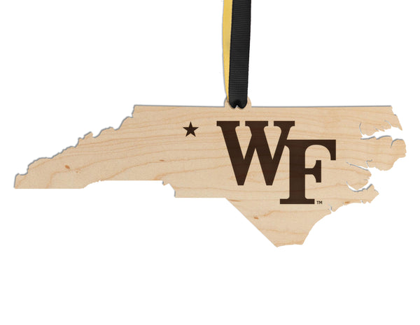 Wake Forest Ornament WF on State