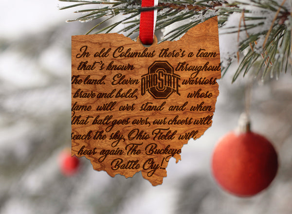 Ohio State Ornament Buckeye Battle Cry