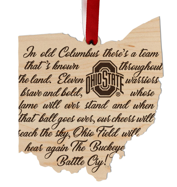 Ohio State Ornament Buckeye Battle Cry